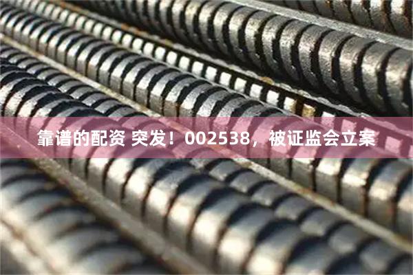 靠谱的配资 突发！002538，被证监会立案
