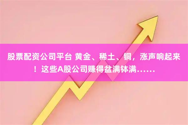 股票配资公司平台 黄金、稀土、铜，涨声响起来！这些A股公司赚得盆满钵满……